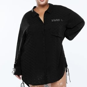 Savage X Fenty: Monogram Sleep Long-Sleeve Shirt 